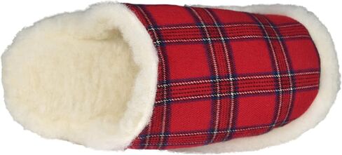 Irish Flannel Slippers, Tartan Fluffy Wool Winter House Shoes, Made in Ireland in Saudi Arabia