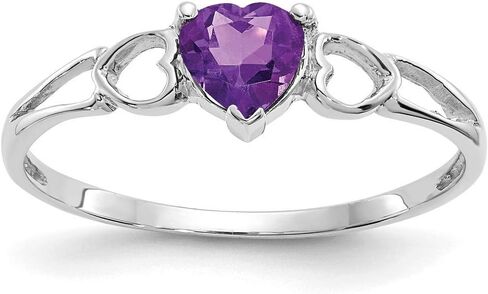 Amethyst February Birthstone Ring in Real 14k White Gold in Saudi Arabia