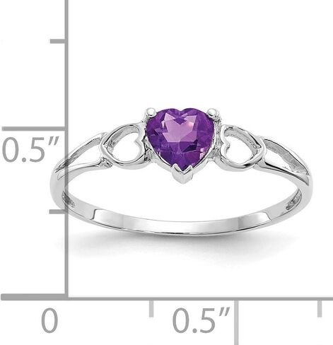 Amethyst February Birthstone Ring in Real 14k White Gold in Saudi Arabia
