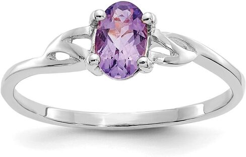 Amethyst February Birthstone Ring in Real 14k White Gold in Saudi Arabia