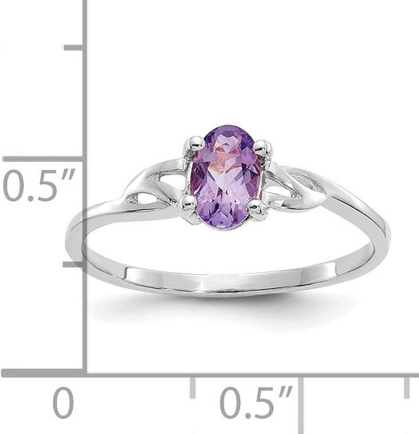 Amethyst February Birthstone Ring in Real 14k White Gold in Saudi Arabia