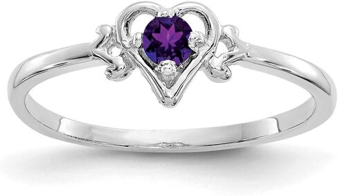 Amethyst February Birthstone Ring in Real 14k White Gold in Saudi Arabia