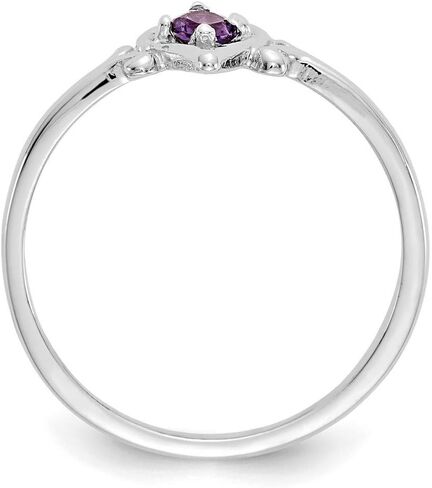 Amethyst February Birthstone Ring in Real 14k White Gold in Saudi Arabia