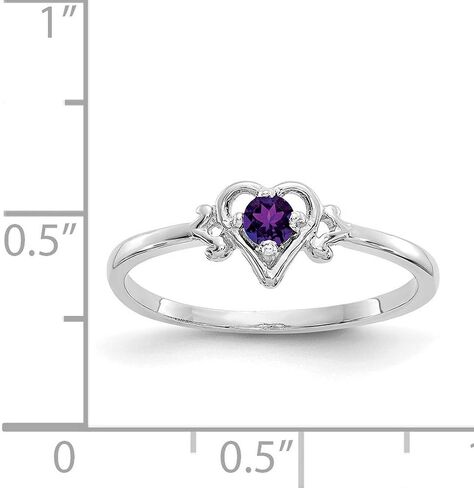 Amethyst February Birthstone Ring in Real 14k White Gold in Saudi Arabia