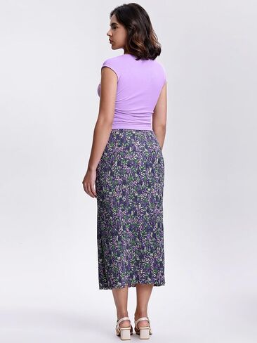 Kimmery Summer Casual Two Piece Skirt Set for Women Crew Neck Crop Tops Elastic Waist Midi Skirt Outfits in Kuwait