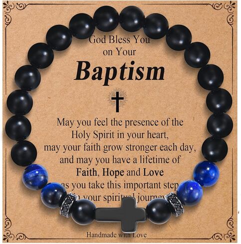 Teen Boy Gifts Cross Bracelet Confirmation First Communion Baptism Gifts for Teenager Christian Easter Boy Jewelry in Kuwait