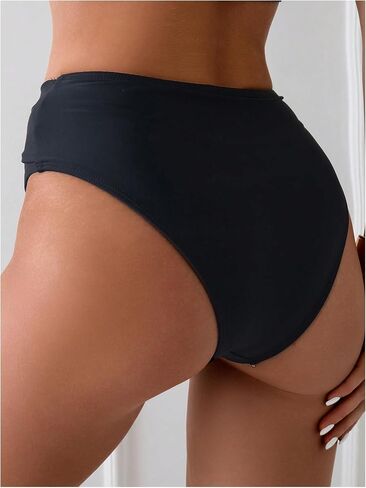 OYOANGLE Women's Metallic Sparkly O Ring Bathing Suit Bottoms High Waisted Bikini Bottom in Saudi Arabia