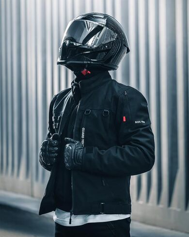 Motorcycle Jacket with CE Armor, Motorbike Riding Protective Gear with Removable Liner All Season Black L in Saudi Arabia