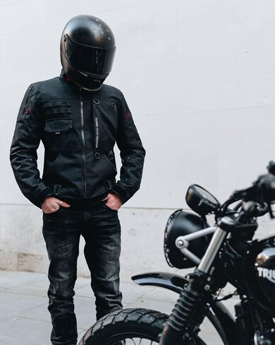 Motorcycle Jacket with CE Armor, Motorbike Riding Protective Gear with Removable Liner All Season Black L in Saudi Arabia