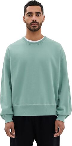 Men's Midweight Terry Relaxed Crewneck in Kuwait