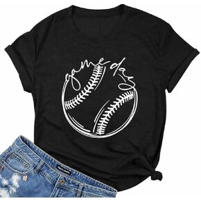 ALLTB Baseball Shirt Women Baseball Mom Shirts Funny Game Day Baseball Graphic Tee Tops Casual Ball Short Sleeve Tee Top