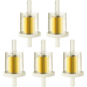 5pcs Small Engine Fuel Filter, Universal 1/4" Inline Fuel Filter For Motorcycle and Lowan Mower, Compatible With 691035 49019-0027