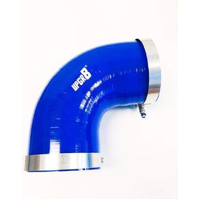 UPGR8 Universal 4-ply عالية الأداء 4 "102 ملم 90 درجة المرفق مقرن خرطوم السيليكون + T المشبك الترباس (4" الأزرق)