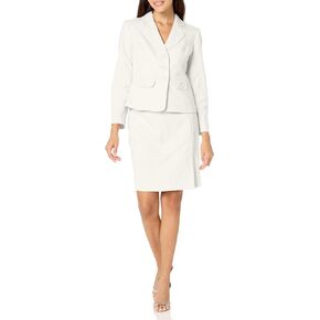 Women's Petite Tonal Check JKT & Front Slit Skirt