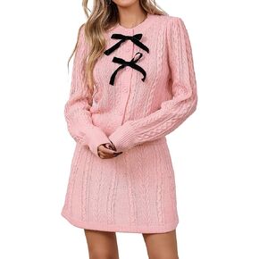 Womens Valentines 2 قطعة مجموعة الكابل متماسكة القوس ملابس MINI ملابس 2025