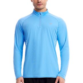Roadbox Men's UPF 50+ UV Sun Protection Shirts, 1/4 Zip Athletic Pullover Long Sleeve, Running Fishing Rash Guard T-Shirt in Saudi Arabia
