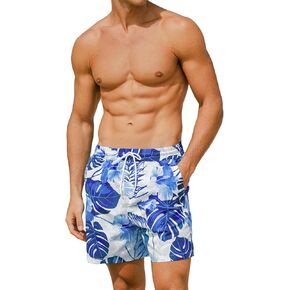 CUPSHE Mens Swim Trunks Board Shorts with Pockets Drawstring Bathing Suit Swimwear