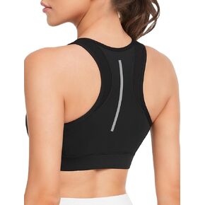 Yvette Front Zipper Sports Bras for Women High Support Collocking بالإضافة إلى حجم حمالة الصدر الرياضية ذات التأثير العالي لجري التمرين