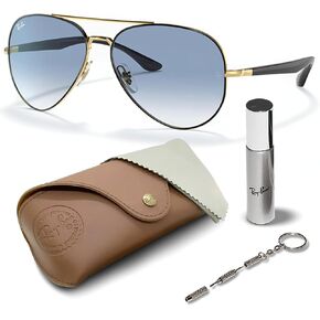 Ray-Ban RB3675 Aviator Shape Sunglasses With Eyewear Kit Bundle - Adjustable Nose Pads - Retro Sunglasses