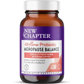 فصل جديد All-Flora probiotic انقطاع الطمث ، البروبيوتيك المركب للغاية للنساء المصابات بـ Black Cohosh for Leghoacs Hot Homes ، 100 ٪ نباتي ، و 30 كبسولات نباتية