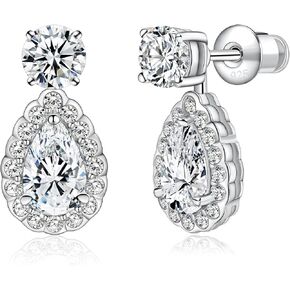 أقراط مسمار مويسانيت الفضية للرجال/النساء 0.6-4CT أقراط هيبوالرجينيك 925 ستيرلنج الفضية المختبر الذي تم إنشاؤه في أقراط مستديرة الماس