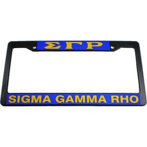 Zeta, Phi, Beta Black Plastic License Plate Frame (Black Zeta, Phi, Beta)