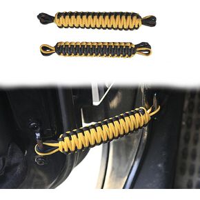 Car Door Interior Limiting Strap Compatible with 1997-2024 Jeep Wrangler TJ JK JKU JL JLU & Gladiator JT, Black&Yellow