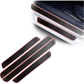 4 Pcs Car Door Sill Scuff Plate Cover, Universal Front/Rear Door Entry Guards Sill Scuff Cover Panel Protector, Door Sill Plate Protectors for Car, Fit for Cars, SUVs(Black)