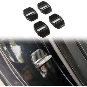 Crosselec Carbon Fiber look Door Lock Cover Buckle Protection Trim Decor For Dodge Charger Durango 2011-2023