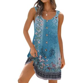 ETCYY Sundresses for Women 2025 Vacation Summer Dresses Beach Swim Suit Cover Ups Sleeveless Button Down Spring Sun Dress