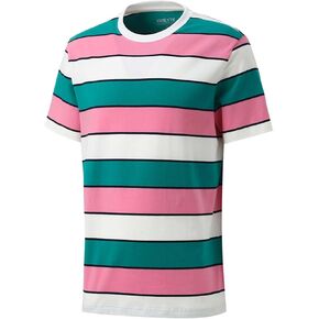 Men's Fashion Casual Cotton Loose Fit Crewneck Classic Striped T-Shirt