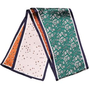 Women's 100% Pure Mulberry Silk Scarf Double Sided Rectangle Tie Head Neck Waist Strip