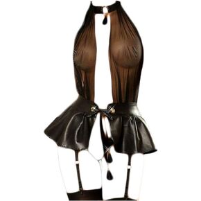 Women’s Sexy Clubwear Lingerie Garter Belt Bra G-String Set Cosplay Party Sleepwear Dress Gift for Girlfriend (Blackc, Medium)