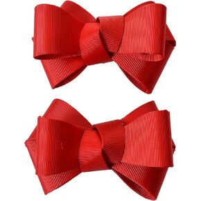 Douqu Big Bow Butterfly Shoe Clips - Ribbon Charm Accessory (Red)