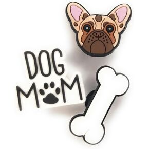 WorkedLikeACharm 3pcs French Bulldog Frenchie Dog Bone Shoe Charms for Clog Shoes Decoration Gift