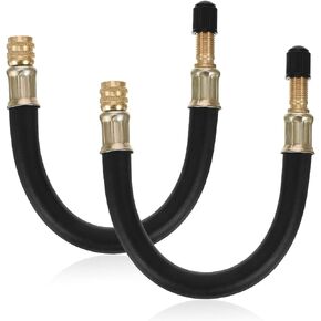 2 Pcs Tire Valve Extension 8.25 Inch Flexible Tire Stem Adapter Portable Air Hose Valve Extenders Tube Caps Kit for Universal Bicycles Bike Cars Truck Motorcycles Scooters Inflator