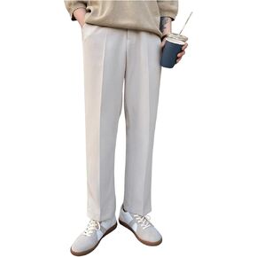 GORGLITTER Men's Dress Pants Straight Leg Pleated Office Slacks Business Casual Pants