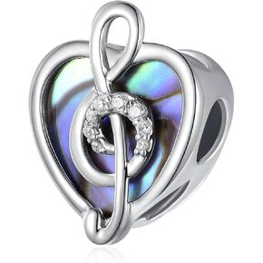 Music Note Charm 925 Sterling Silver Music Charms for Bracelets Treble Clef Charms Jewelry Gifts for Women