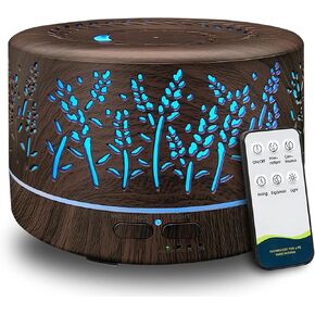 Diffusers for Essential Oils Large Room 600ml,Essential Oil Diffusers for Home with R/C,Cool Mist Humidifier,7 Colors Lights & 3 Mist Mode Waterless Auto Off for Office
