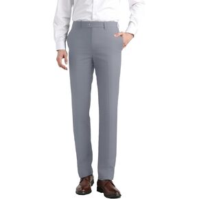 Men's Dress Pants Classic Fit Expandable Waist Casual Flat Front Pant