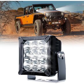 4WDKING LED Scene Beam - 2 Inch 20W Wide Angle Light Bar Single Row Work Pod Waterproof Off Road Backup Driving Lights Fog Lamp for Jeep Bumper ATV 4X4 SUV Truck Boat Trailer, 1 Pack