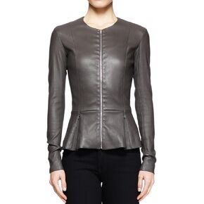 Womens Drowned Black Biker Lambskin Genuine Leather Jacket, Biker Jacket
