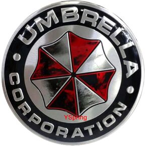 Residen t Evi l Car Badge Decal 3D Umbrella Corporation Aluminum Alloy Circle Emblem Sticker for Car Motorcycle (Style A-1 pcs)