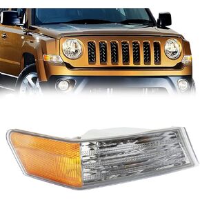 Front Turn Signal Light Cover Compatible with Jeep Patriot 2007 2008 2009 2010 2011 2013 2014 2015 2016 2017 Automotive Signal Light Assemblies Cover, Marker Corner Light Lamp Lens（Right Passenger）
