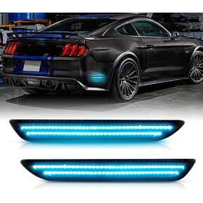 Bestview LED Side Marker Lights for Ford Mustang 2015-2023, Rear Fender Bumper side Marker Reflectors Lamps Kit Assembly,Somked Len 2PCS (Pink Purple)
