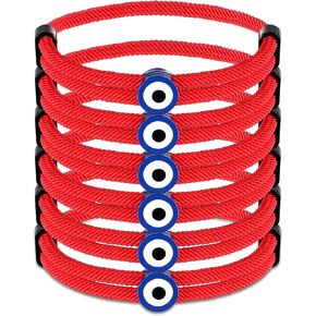 Tondiamo 6 Pcs Evil Eye Bracelet Adjustable Red String Evil Eye Bracelet for Women Men Protection Lucky Amulet Jewelry Gift