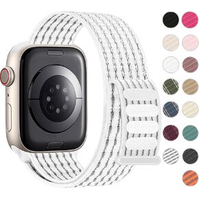 حزام نايلون رياضي من ONFNZ متوافق مع أحزمة ساعة Apple 38 مم 40 مم 41 مم 42 مم 44 مم 45 مم 46 مم 49 مم للرجال والنساء، أشرطة بديلة مضفرة قابلة للتنفس وقابلة للتعديل لسلسلة iWatch 10 9 8 7 6 5 4 3 2 1 SE Ultra (38/40/41/series10) -42 ملم، أسود)