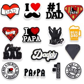 Dad Shoe Decoration Charms, Fathers Charms Accessories for Shoes, Bracelets, Wristbands, Sandals, Gifts for Birthday, Party, Holiday, Kids, Teens, Adults