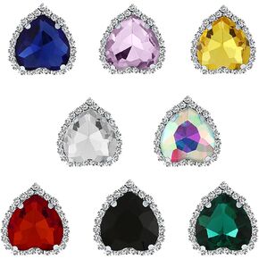 8PCS Bling Shoe Charms,Jewelry Gemstone Rhinestone Shoe Decoration, Clogs Sandals Slippers Charms for Girls Women Party Gifts