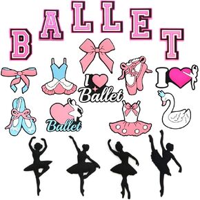 Ballet Shoe Charms, Ballerina Decorative Accessories for Clogs and Sandals, Women's Party Favors Gift Set for Adults, Teens, Girls, Favor Gifts, PVC Material